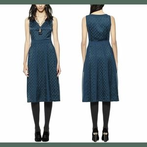 NWT Tory Burch Hadley‎ Silk A-Line Dress in Deep Sea Blue [SZ 0 ]